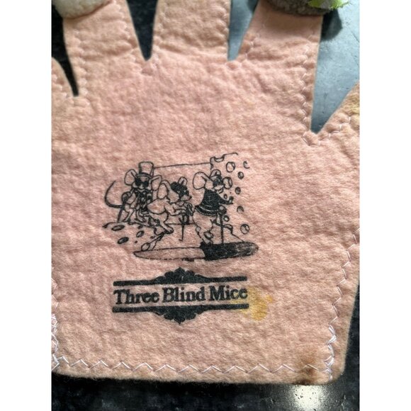 Vtg 1980's Three Blind Mice Hand Puppet Farmer's Wife Nursery Rhyme Pink Hand - Picture 2 of 7